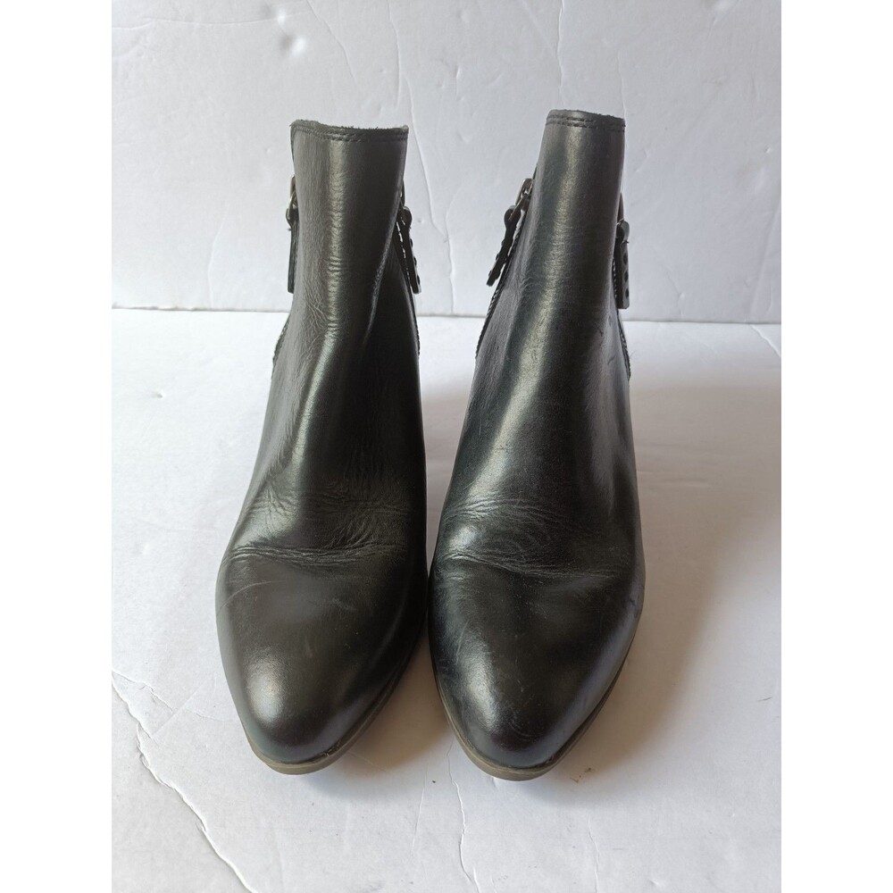 FRYE Booties Women's Size 8 Judith 3471738-BLK Leather Ankle Zip Boot